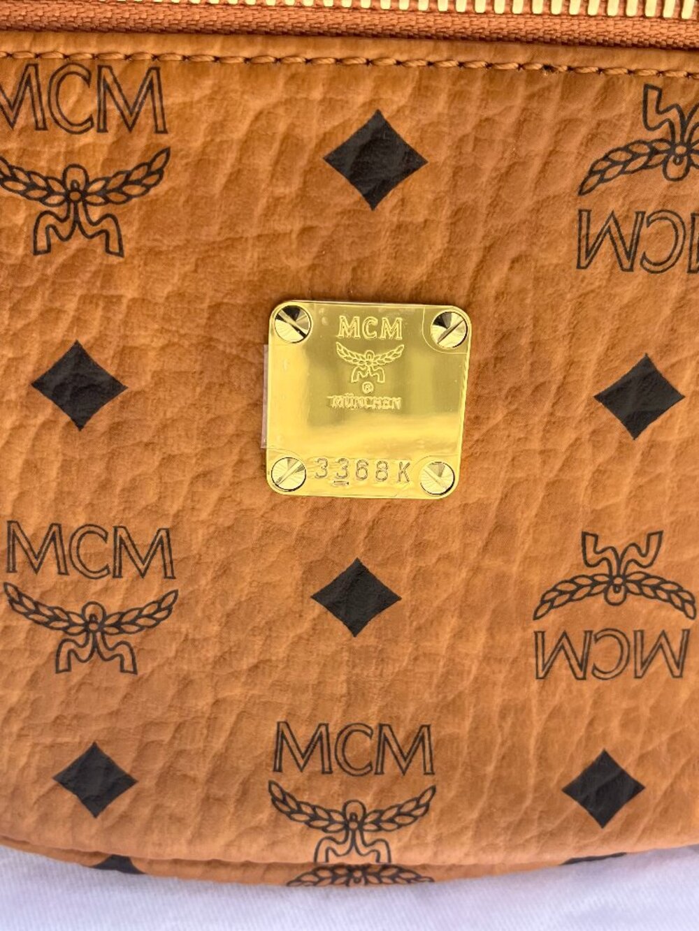 MCM Cognac Viestos Monogram Belt Bag NWT - Picture 11 of 12